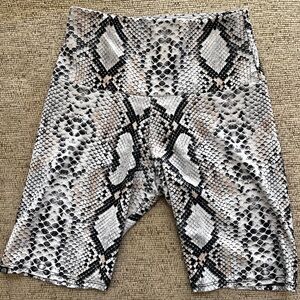 Snake print biker shorts